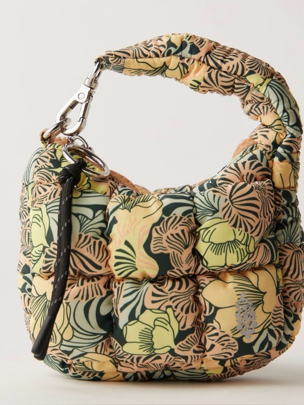Free People Quilted  Dense Flower Minnie case printed Micro Pouch